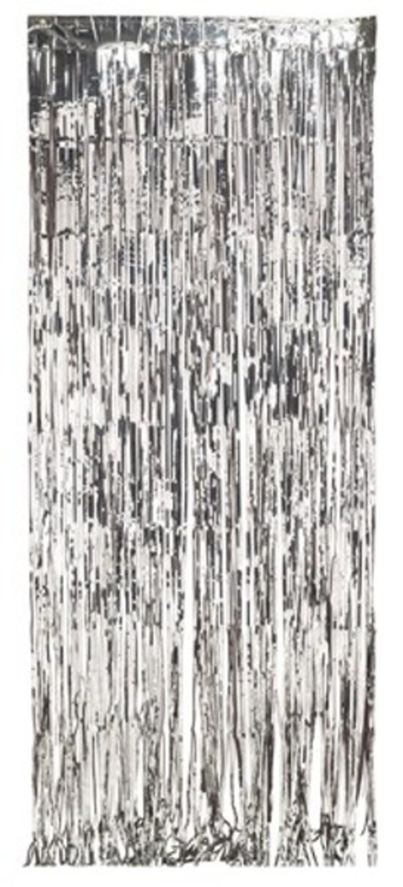 Party Central Hanging Door Fringe Christmas Decorations - 8' - Silver - Pack of 6